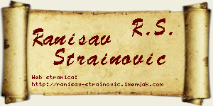 Ranisav Strainović vizit kartica